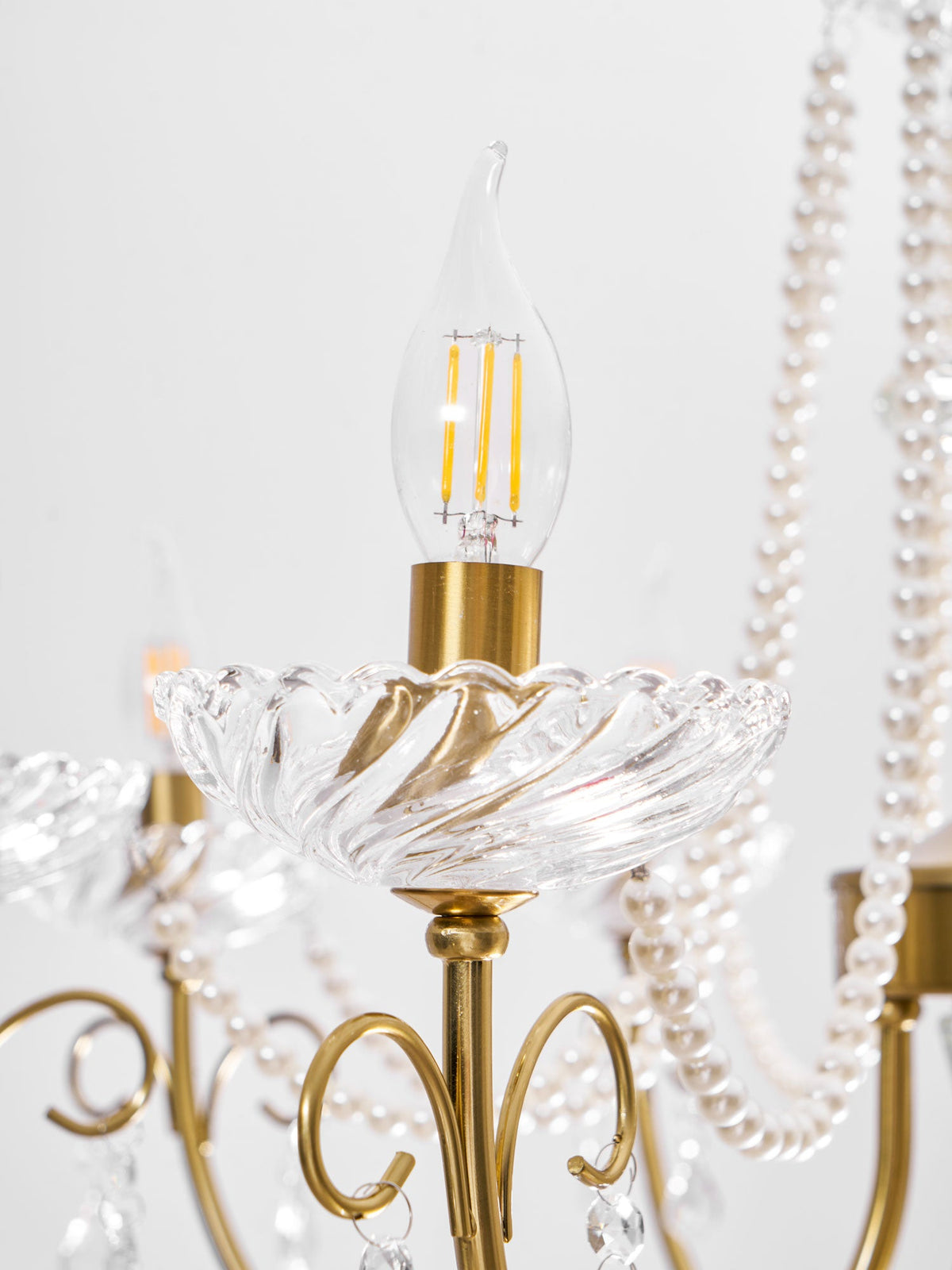 Imperial Pearl Crystal Chandelier – Gold Finish, E14, 6 & 8 Light Options
