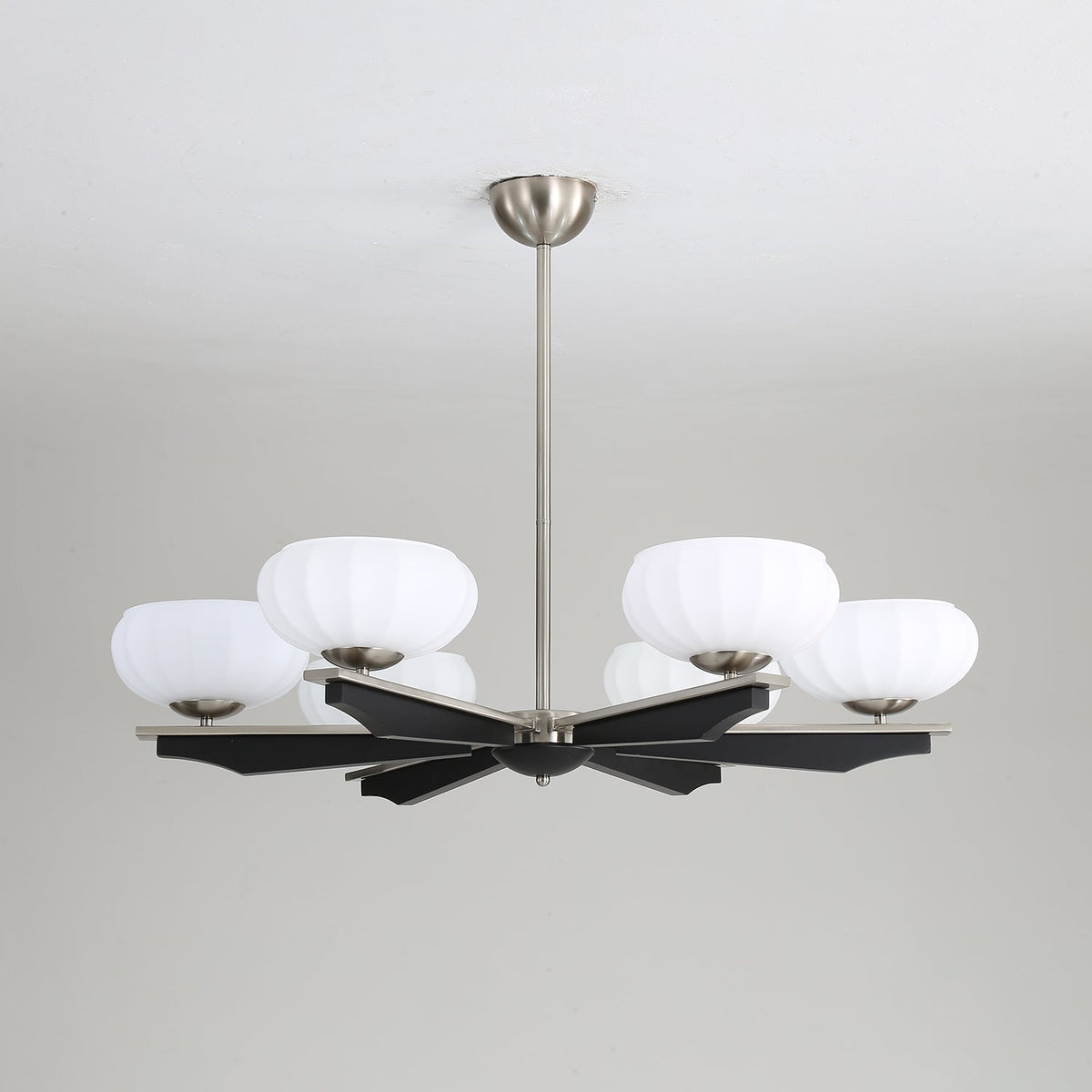 Imperium Modern Glass Wood Chandelier for Dining Room and Foyer