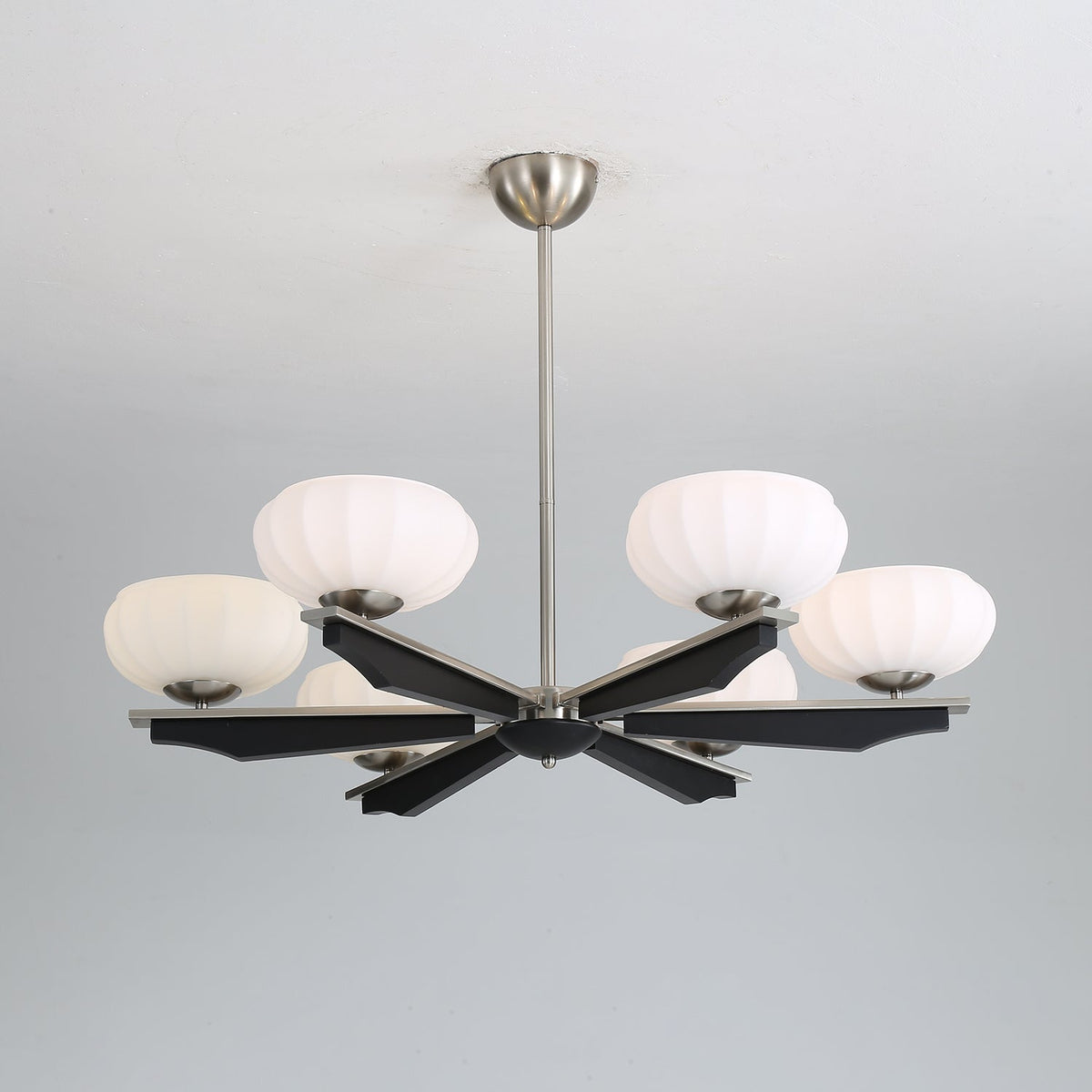 Imperium Modern Glass Wood Chandelier for Dining Room and Foyer