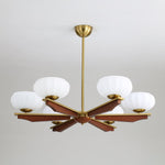 Imperium Modern Glass Wood Chandelier for Dining Room and Foyer