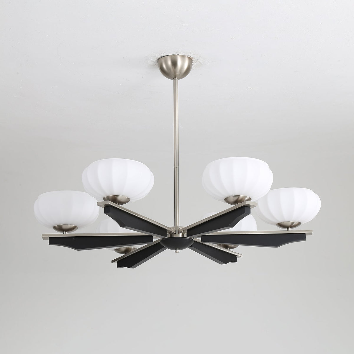 Imperium Modern Glass Wood Chandelier for Dining Room and Foyer