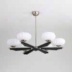 Imperium Modern Glass Wood Chandelier for Dining Room and Foyer