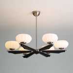 Imperium Modern Glass Wood Chandelier for Dining Room and Foyer