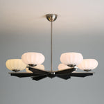Imperium Modern Glass Wood Chandelier for Dining Room and Foyer