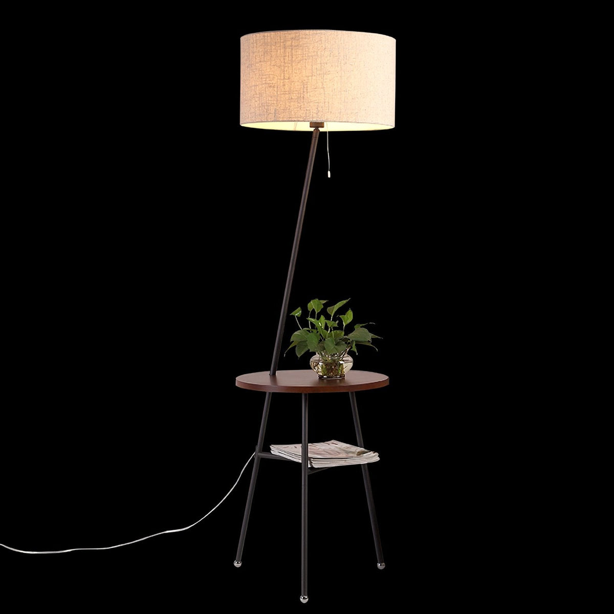 Inclined Tube With Table Floor Lamp
