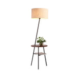 Inclined Tube With Table Floor Lamp