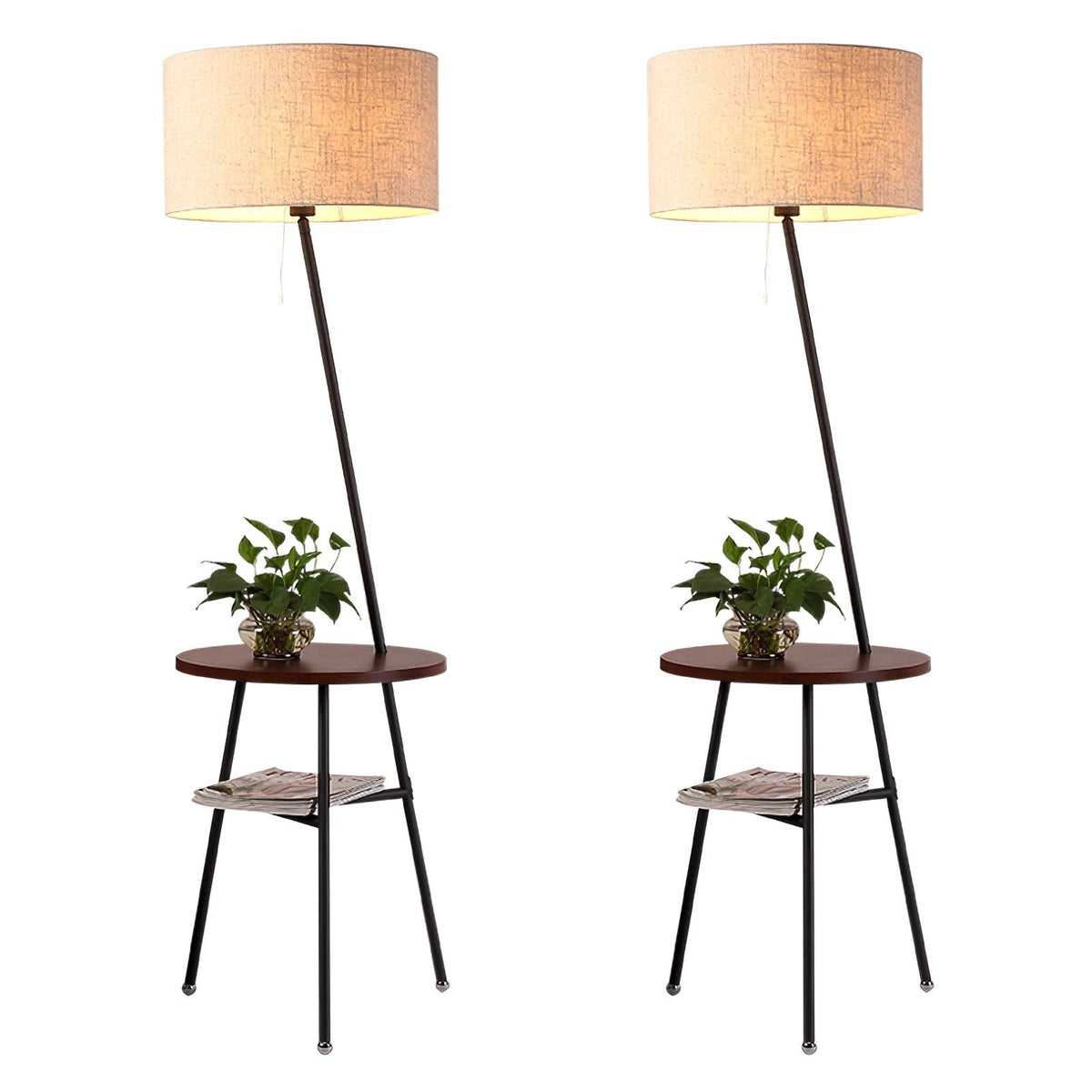 Inclined Tube With Table Floor Lamp