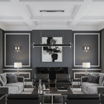 Industrial Axis Linear LED Pendant Light for Kitchen Island, Modern Metal Hanging Lamp