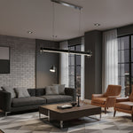Industrial Axis Linear LED Pendant Light for Kitchen Island, Modern Metal Hanging Lamp