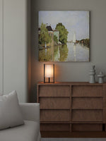 Industrial Cage Frame Table Lamp with Paper Shade