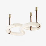 Infinity Alabaster Pendant Light in Brass and Leather