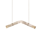 Infinity Alabaster Pendant Light in Brass and Leather