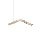 Infinity Alabaster Pendant Light in Brass and Leather