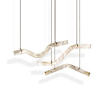 Infinity Alabaster Pendant Light in Brass and Leather