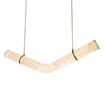Infinity Alabaster Pendant Light in Brass and Leather