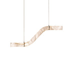 Infinity Alabaster Pendant Light in Brass and Leather