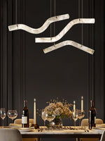 Infinity Alabaster Pendant Light in Brass and Leather