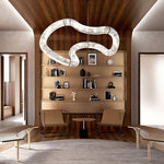 Infinity Alabaster Pendant Light in Brass and Leather
