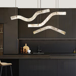Infinity Alabaster Pendant Light in Brass and Leather