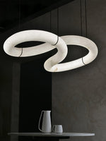 Infinity Alabaster Pendant Light in Brass and Leather
