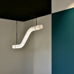 Infinity Alabaster Pendant Light in Brass and Leather