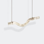 Infinity Alabaster Pendant Light in Brass and Leather