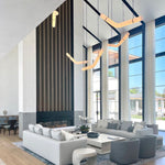 Infinity Alabaster Pendant Light in Brass and Leather
