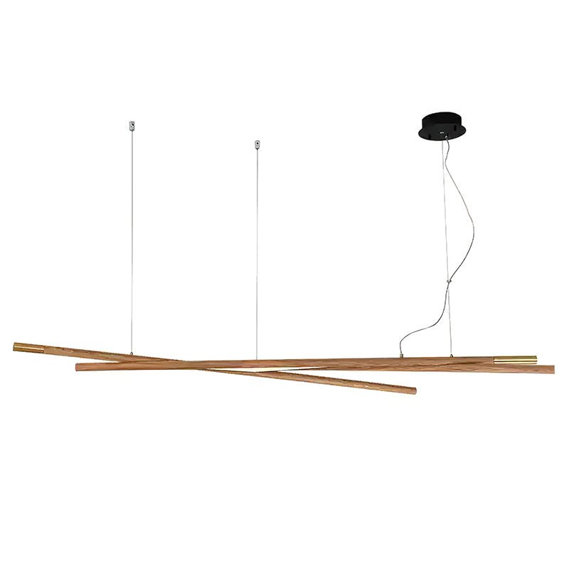 Intersect Modern Wood LED Chandelier for Dining Room and Living Space