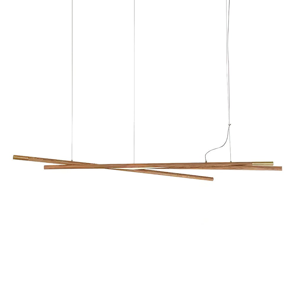 Intersect Modern Wood LED Chandelier for Dining Room and Living Space