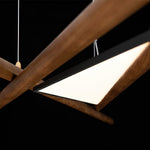 Intersect Modern Wood LED Chandelier for Dining Room and Living Space