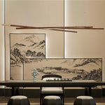 Intersect Modern Wood LED Chandelier for Dining Room and Living Space