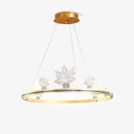 Ion Leaf Modern LED Chandelier in Gold or Black for Dining Room and Living Room