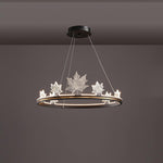 Ion Leaf Modern LED Chandelier in Gold or Black for Dining Room and Living Room