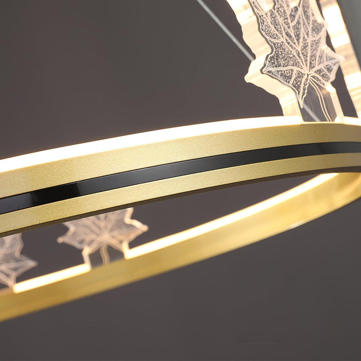 Ion Leaf Modern LED Chandelier in Gold or Black for Dining Room and Living Room