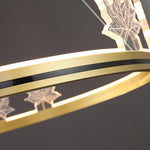 Ion Leaf Modern LED Chandelier in Gold or Black for Dining Room and Living Room