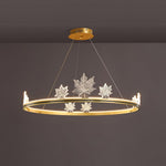 Ion Leaf Modern LED Chandelier in Gold or Black for Dining Room and Living Room
