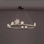 Ion Leaf Modern LED Chandelier in Gold or Black for Dining Room and Living Room