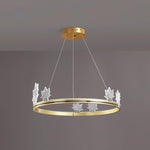 Ion Leaf Modern LED Chandelier in Gold or Black for Dining Room and Living Room