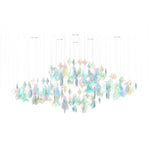 Iris Iridescent Blossom Chandelier – Modern Glass Pendant Light for Dining Room & Living Room