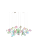 Iris Iridescent Blossom Chandelier – Modern Glass Pendant Light for Dining Room & Living Room