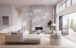 Iris Iridescent Blossom Chandelier – Modern Glass Pendant Light for Dining Room & Living Room