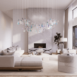 Iris Iridescent Blossom Chandelier – Modern Glass Pendant Light for Dining Room & Living Room