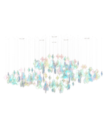 Iris Iridescent Blossom Chandelier – Modern Glass Pendant Light for Dining Room & Living Room