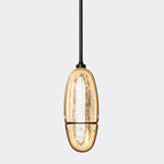 Ardin Textured Glass Pendant Light in Brushed Brass | Modern LED Hanging Lamp