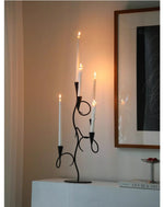 Iron Vine Sculptural Candle Holder – Modern Black Metal Centerpiece