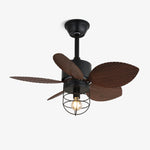 Isabella Breeze Ceiling Fan Light with Palm Leaf Blades and Edison Bulb