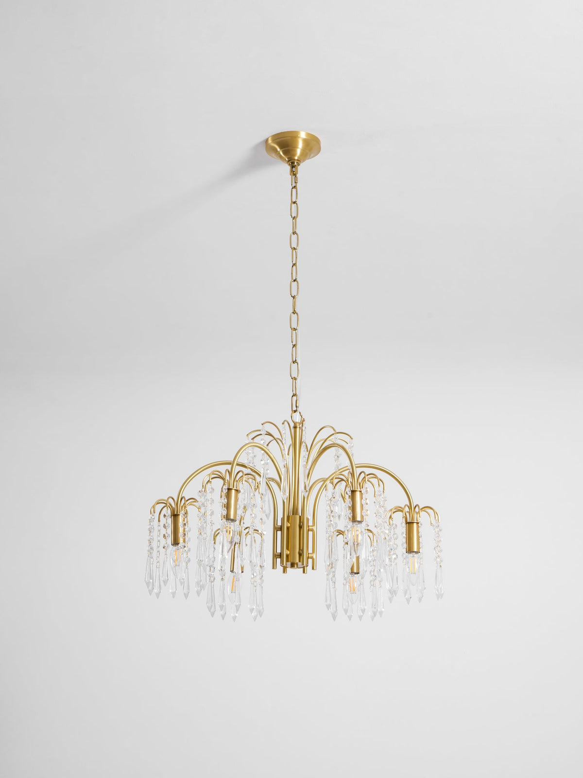 Isla Dawn Crystal Chandelier in Brass for Modern Dining Room and Living Room
