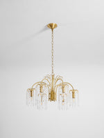 Isla Dawn Crystal Chandelier in Brass for Modern Dining Room and Living Room