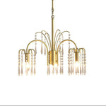 Isla Dawn Crystal Chandelier in Brass for Modern Dining Room and Living Room