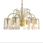 Isla Dawn Crystal Chandelier in Brass for Modern Dining Room and Living Room